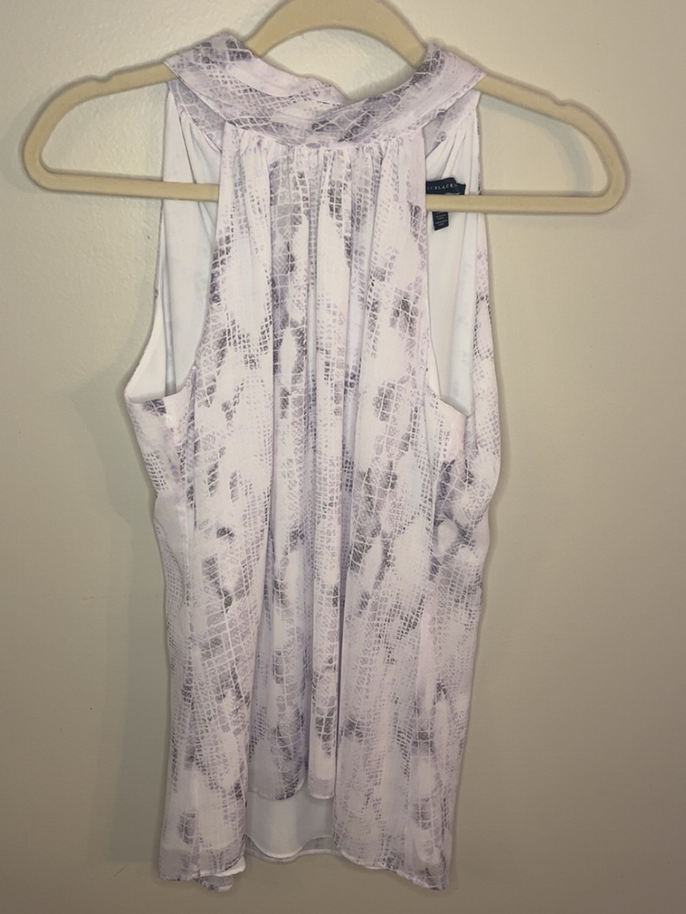 White House Black Market Lavender-Print Backless Halter Dress